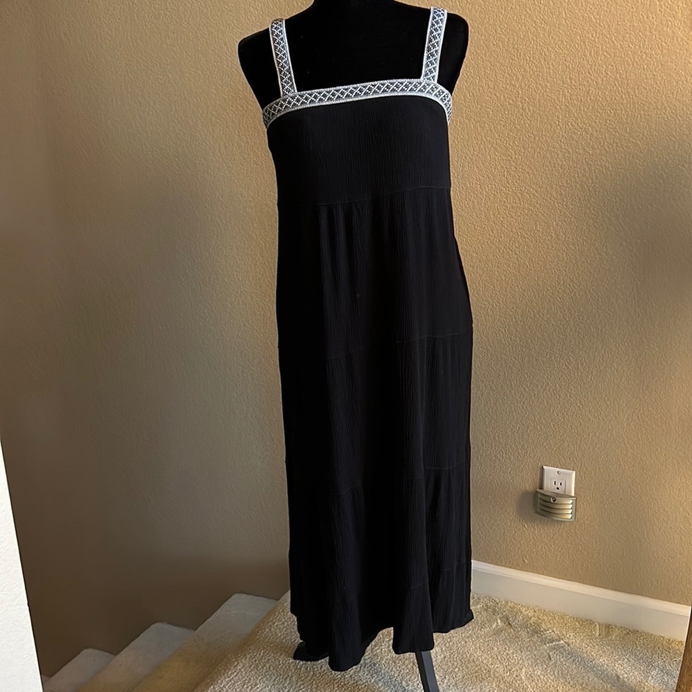 Fifteen Twenty Black Braid Trim Maxi Dress Size S